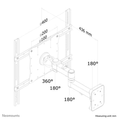 Neomounts FPMA-W960 Monitor/TV mount wall 23-52" - full motion view 6