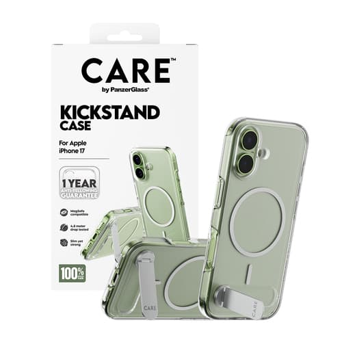 PanzerGlass CARE™ by ® Kickstand Case Transparent w. MagSafe iPhone 17