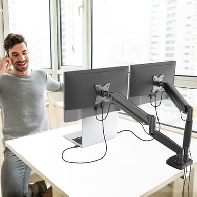 j5create JTSA102 Ergonomic Dual Monitor Mount, Black view 5