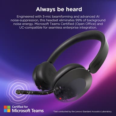 Lenovo 4XD1T60925 headphones/headset Wireless Head-band Office/Call center USB Type-C Bluetooth Grey view 18