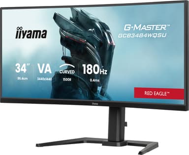 iiyama G-MASTER GCB3484WQSU-B1 computer monitor 86.4 cm (34") 3440 x 1440 pixels UltraWide Quad HD LED Black view 3