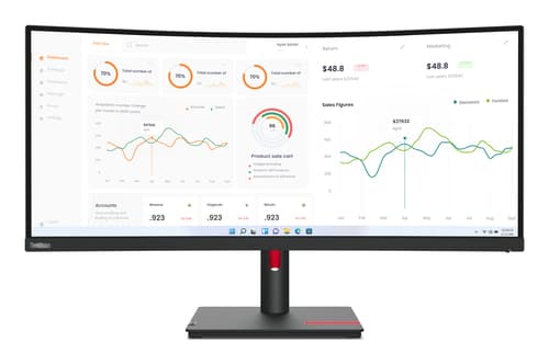 Lenovo ThinkVision T34w-30 computer monitor 86.4 cm (34") 3440 x 1440 pixels Wide Quad HD LED Black
