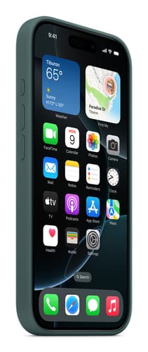 Apple iPhone 16 Pro Silicone Case with MagSafe - Lake Green view 5