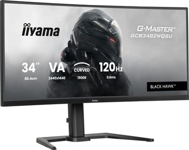 iiyama GCB3482WQSU-B1 computer monitor 86.4 cm (34") 3440 x 1440 pixels UltraWide Quad HD LED Black view 1