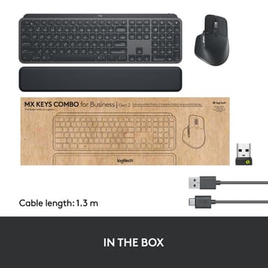 Logitech Master MX Keys Combo for Bussiness keyboard Mouse included Office RF Wireless + Bluetooth QWERTY US International Graphite view 14