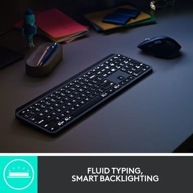 Logitech Master MX Keys Combo for Bussiness keyboard Mouse included Office RF Wireless + Bluetooth QWERTY US International Graphite view 9