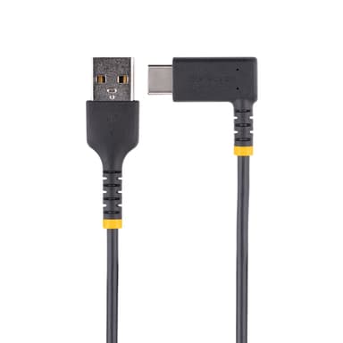 StarTech.com 1ft (30cm) USB-A to USB-C Fast Charging Cable, Rugged, Right-Angled, Charge & Sync, 3A, USB 2.0, TPE Jacket and Aramid Fiber - USB Charging Cord view 3