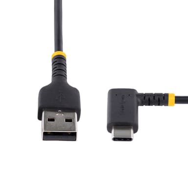 StarTech.com 1ft (30cm) USB-A to USB-C Fast Charging Cable, Rugged, Right-Angled, Charge & Sync, 3A, USB 2.0, TPE Jacket and Aramid Fiber - USB Charging Cord view 5