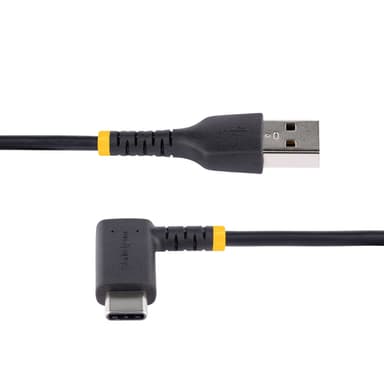 StarTech.com 1ft (30cm) USB-A to USB-C Fast Charging Cable, Rugged, Right-Angled, Charge & Sync, 3A, USB 2.0, TPE Jacket and Aramid Fiber - USB Charging Cord view 4
