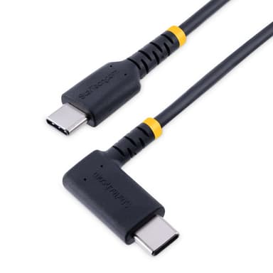 StarTech.com 1ft (30cm) USB-C Fast Charging Cable, Rugged, Right-Angled, Charge & Sync, 60W (3A) PD, USB 2.0, TPE Jacket and Aramid Fiber - USB C Charging Cord view 1