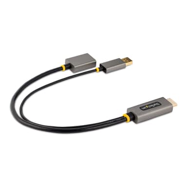StarTech.com 1ft (30cm) HDMI to DisplayPort Adapter Cable, Active 4K 60Hz HDMI 2.0 to DP 1.2 Converter, HDR, USB Bus Powered, HDMI Source to DisplayPort Monitor for Laptops/PC view 2