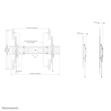 Neomounts WL30S-950BL19 Heavy duty wall mount 55-115" - fixed - lockable - landscape and portrait view 20