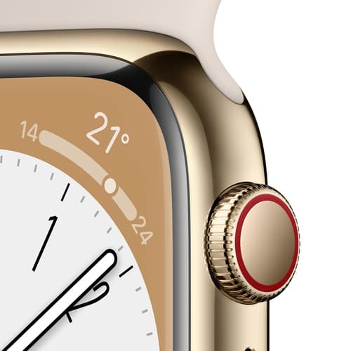 Apple Watch Series 8 OLED 41 mm Digital 352 x 430 pixels Touchscreen 4G Gold Wi-Fi GPS (satellite)