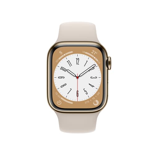 Apple Watch Series 8 OLED 41 mm Digital 352 x 430 pixels Touchscreen 4G Gold Wi-Fi GPS (satellite)