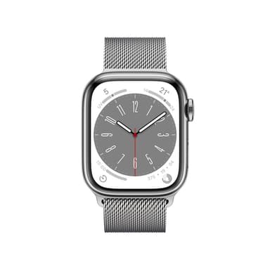 Apple Watch Series 8 OLED 41 mm Digital 352 x 430 pixels Touchscreen 4G Silver Wi-Fi GPS (satellite) view 2
