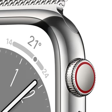 Apple Watch Series 8 OLED 41 mm Digital 352 x 430 pixels Touchscreen 4G Silver Wi-Fi GPS (satellite) view 3