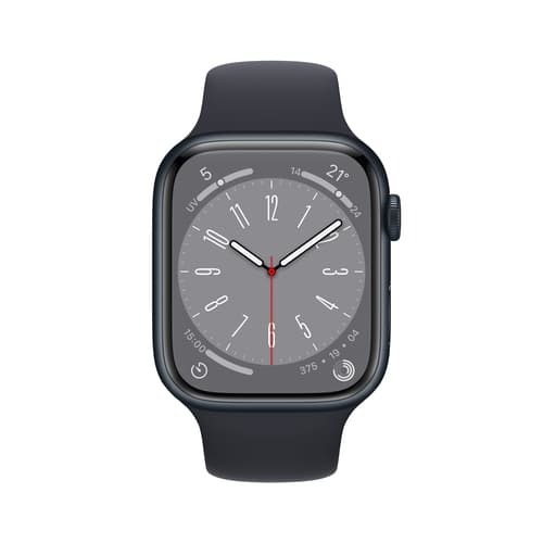 Apple Watch Series 8 OLED 45 mm Digital 396 x 484 pixels Touchscreen Black Wi-Fi GPS (satellite)