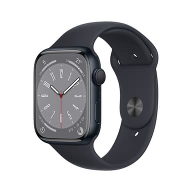 Apple Watch Series 8 OLED 45 mm Digital 396 x 484 pixels Touchscreen Black Wi-Fi GPS (satellite) view 1