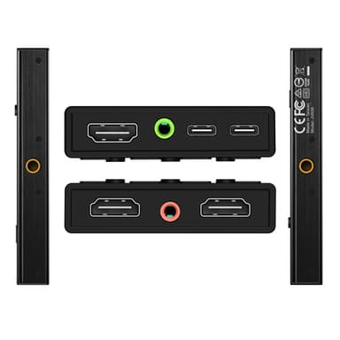 j5create JVA06 Dual HDMI™ Video Capture Card, 1920*1080 Video Capture Resolution, 3 x HDMI ports and 2 x USB ports, Black view 3