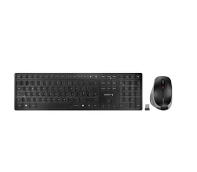 CHERRY DW 9500 SLIM keyboard Mouse included Universal RF Wireless + Bluetooth QWERTY English Black, Grey view 1