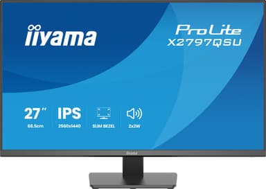 iiyama ProLite X2797QSU-B1 computer monitor 68.6 cm (27") 2560 x 1440 pixels Quad HD LED Black view 3