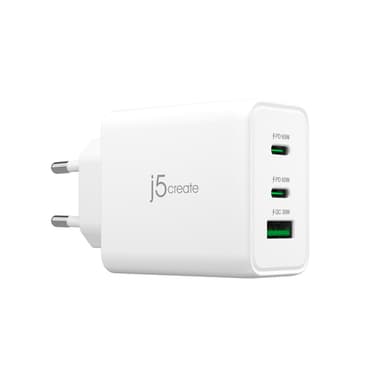 j5create JUP3365E-EN 65W GaN USB-C® 3-Port Charger view 1
