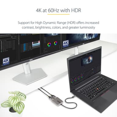 StarTech.com USB-C to Dual Displayport 1.4 Adapter, USB Type-C Multi-Monitor MST Hub, Dual 5K 60Hz DP Laptop Display Extender / Splitter, HDR, Extra-Long Built-In Cable - Windows Only view 8
