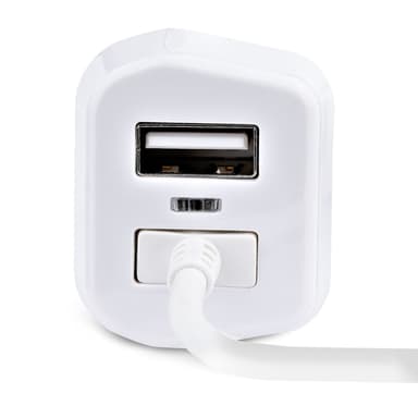 StarTech.com Lightning Car Charger with Coiled Cable, 1m Coiled Lightning Cable, 12W, White, 2 Port USB Car Charger Adapter for Phones and Tablets, Dual USB In Car iPhone Charger view 4