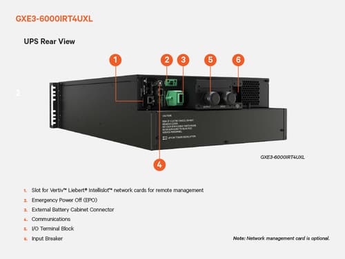Vertiv Liebert GXE3-6000IRT4UXL uninterruptible power supply (UPS) Double-conversion (Online) 6 kVA 6000 W