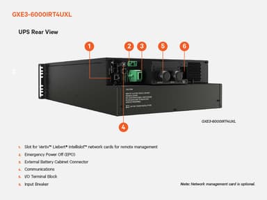 Vertiv Liebert GXE3-6000IRT4UXL uninterruptible power supply (UPS) Double-conversion (Online) 6 kVA 6000 W view 5