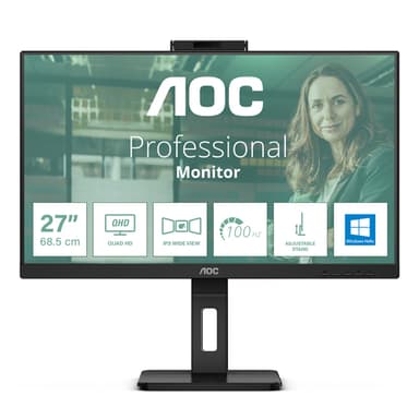 AOC Q27P3CW computer monitor 68.6 cm (27") 2560 x 1440 pixels Quad HD LED Black view 1