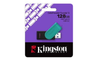 Kingston Technology DataTraveler 128GB Portable USB 3.2 Gen 1 Exodia S (Black/Turquoise) view 3