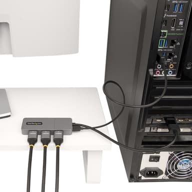 StarTech.com 3-Port MST Hub - DisplayPort to 3x HDMI, Triple 4K 60Hz Monitors, DP 1.4 Multi-Monitor Video Adapter, 1ft (30cm) Built-in Cable, USB Powered, Windows Only view 6