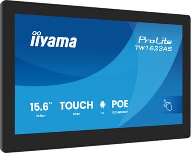 iiyama TW1623AS-B3P computer monitor 39.6 cm (15.6") 1920 x 1080 pixels Full HD LED Touchscreen Black view 1
