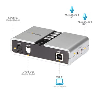 StarTech.com 7.1 USB Audio Adapter External Sound Card with SPDIF Digital Audio view 10