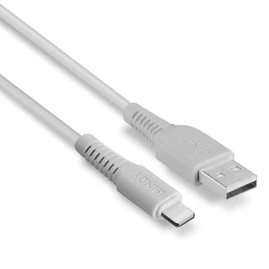Lindy 2m USB to Lightning Cable, White view 3