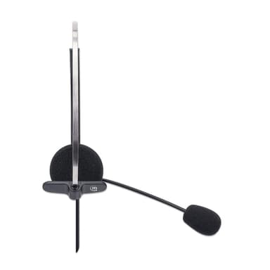 Manhattan Mono Over-Ear Headset (USB), Microphone Boom (padded), Polybag Packaging, Adjustable Headband, In-Line Volume Control, Ear Cushion, USB-A for both sound and mic use, cable 1.5m, Three Year Warranty view 5