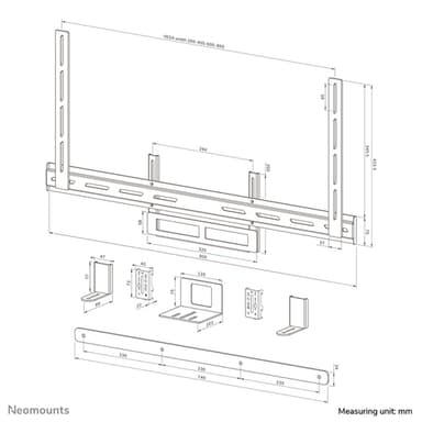 Neomounts AV2-500BL Videobar kit 43-110" - VESA - max 10 kg - universal view 20
