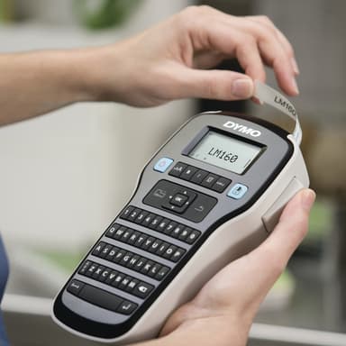 DYMO LabelManager 160 Label Maker | Handheld Label Printer with QWERTY Keyboard | Includes Black & White D1 Label Tape (12mm) | For Home & Office view 3