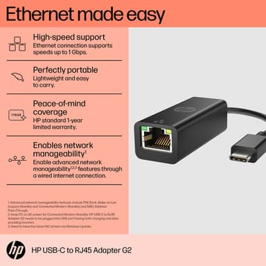 HP USB-C to RJ45 Adapter G2 view 4