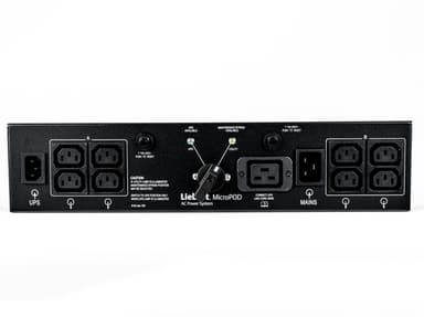 Vertiv 2U MicroPod External maintenance Bypass power distribution unit (PDU) 19 AC outlet(s) Black view 3