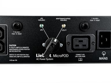 Vertiv 2U MicroPod External maintenance Bypass power distribution unit (PDU) 19 AC outlet(s) Black view 4