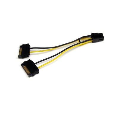 StarTech.com 6in SATA Power to 6 Pin PCI Express Video Card Power Cable Adapter view 1