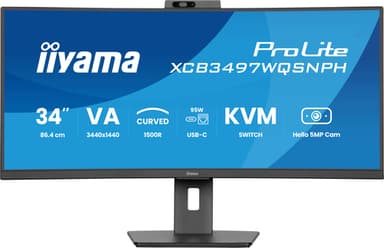 iiyama ProLite XCB3497WQSNPH-B1 computer monitor 86.4 cm (34") 3440 x 1440 pixels UltraWide Quad HD LED Black view 3