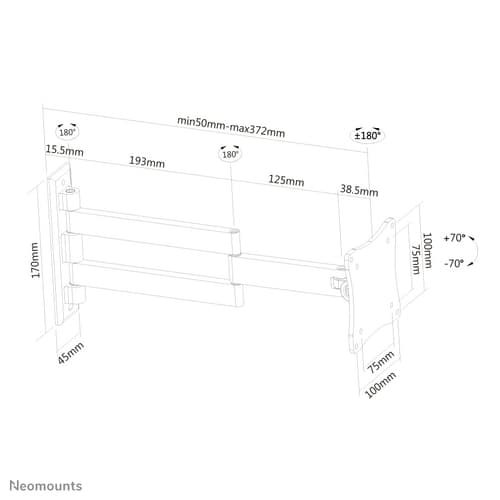 Neomounts FPMA-W830BLACK Monitor/TV mount wall 10-27" - full motion