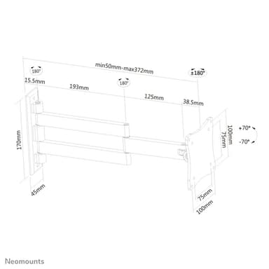 Neomounts FPMA-W830BLACK Monitor/TV mount wall 10-27" - full motion view 9