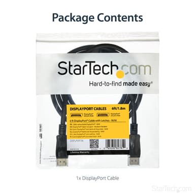 StarTech.com 6ft (2m) DisplayPort 1.2 Cable - 4K x 2K Ultra HD VESA Certified DisplayPort Cable - DP to DP Cable for Monitor - DP Video/Display Cord - Latching DP Connectors view 13