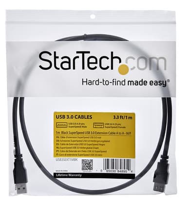 StarTech.com 1m Black SuperSpeed USB 3.0 Extension Cable A to A - M/F view 5