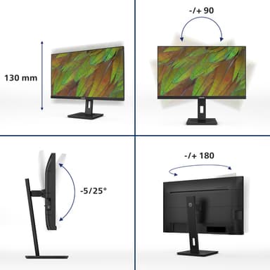 Philips 3000 series 27B1U3900/00 computer monitor 68.6 cm (27") 3840 x 2160 pixels 4K Ultra HD LCD Black view 3