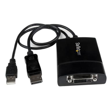 StarTech.com DisplayPort to DVI Dual Link Active Adapter - DisplayPort to DVI-D Adapter Video Converter 2560x1600 60Hz - DP 1.2 to DVI Monitor - USB Powered - Latching DP Connector view 1